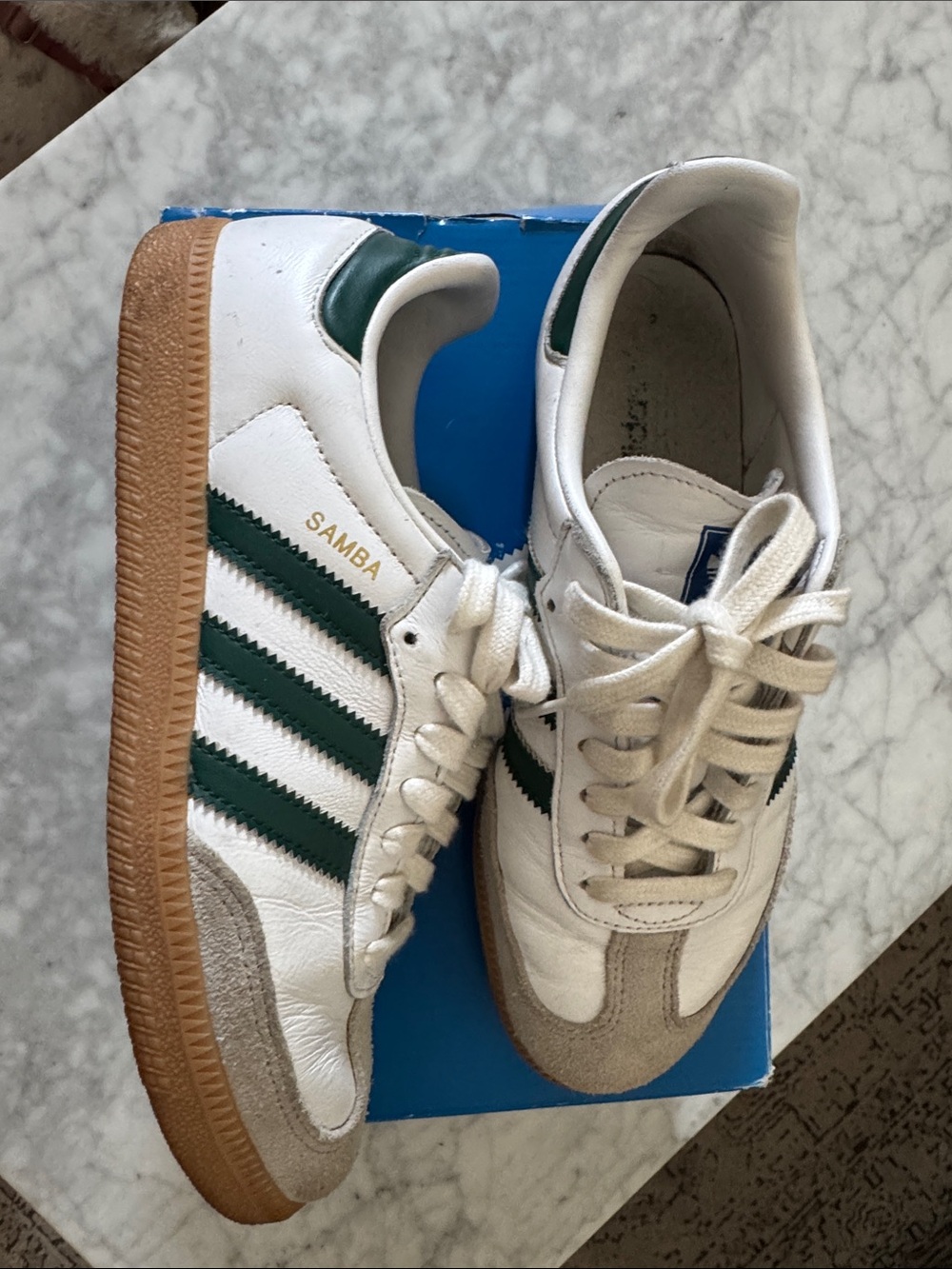 Adidas Green Samba Classic OG Sneakers Gum Sole kids size 5.5 womens 7
